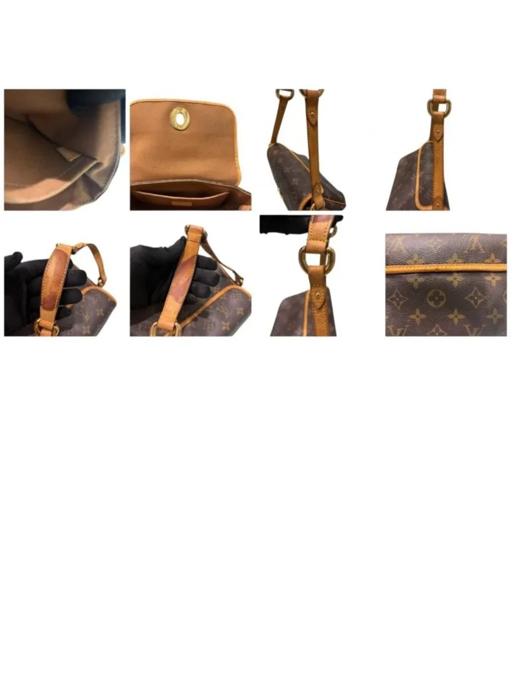 Louis Vuitton Monogram Tikal PM Brown Gold Leather Shoulder Bag